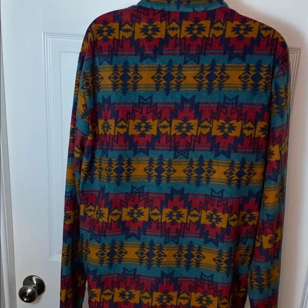Weatherproof Vintage Aztec Southwestern Fleece Zip Up Jacket Unisex M/L
